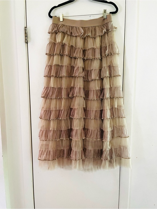 Studio West Dresses & Skirts - Boho Western Organza Layered Lace Chiffon Tiered Party Cocktail Maxi Skirt XL